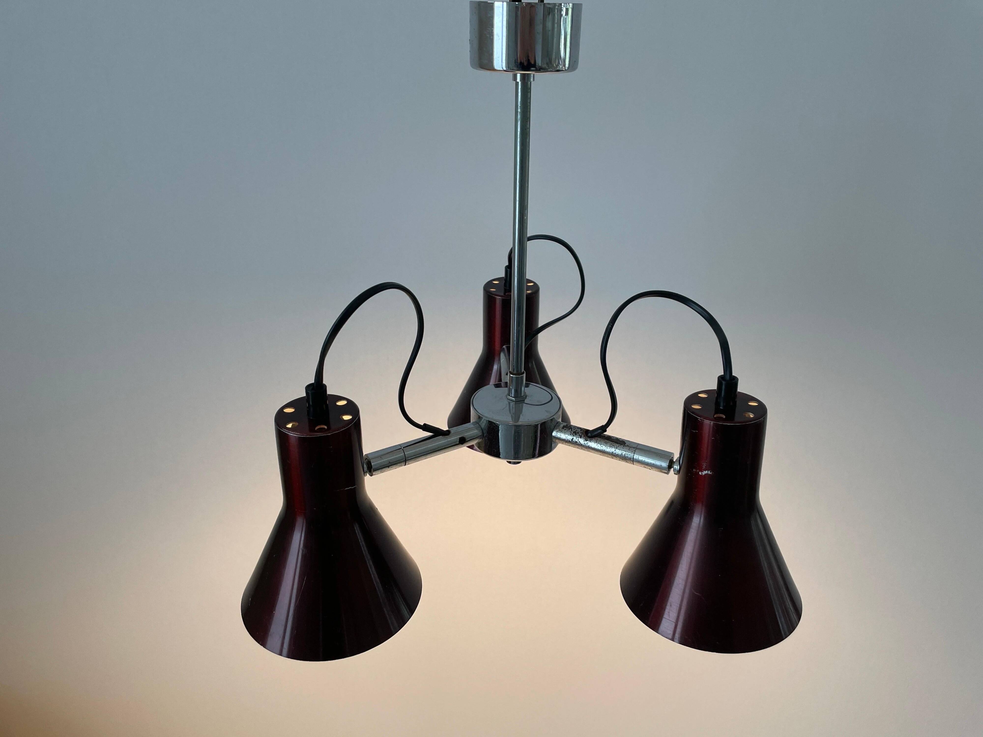 A Space Bordeaux ceiling light with 3 arms, 1970s, Germany