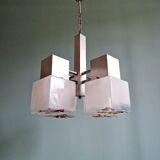 Mazzega cubic chandelier, Space Age style, 70s