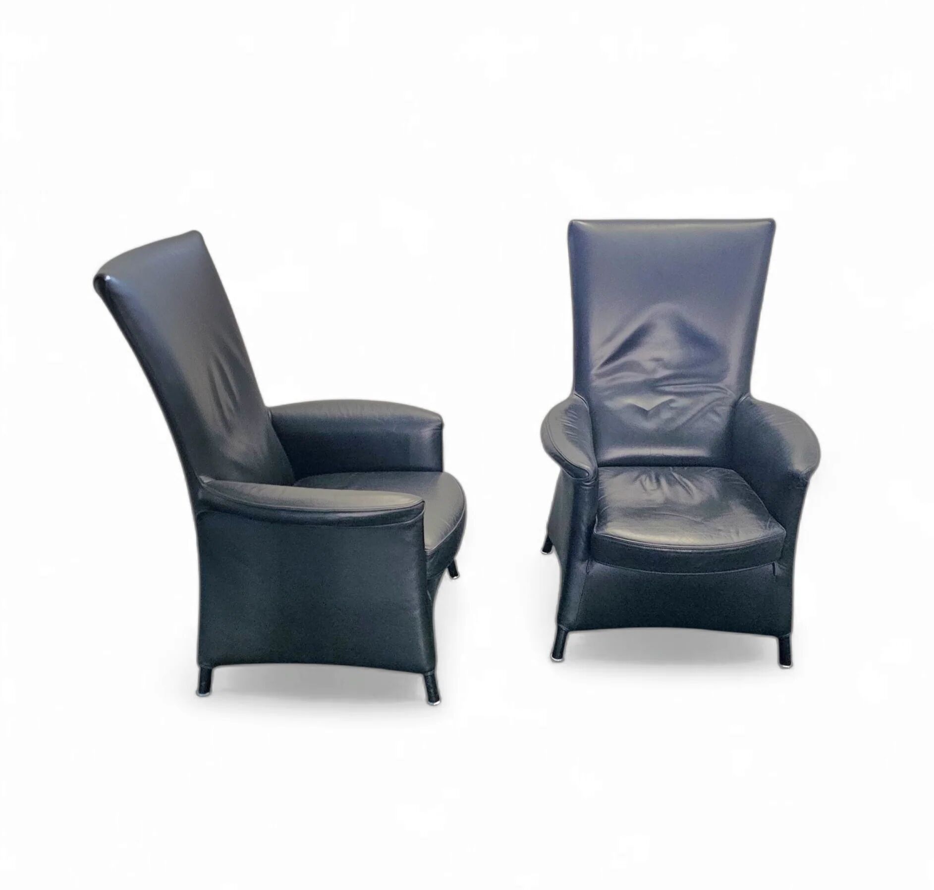 2 x armchair by Wittmann, design Paolo Piva, model Alta Highback, black leather