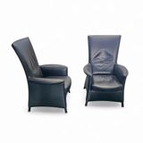 2 x armchair by Wittmann, design Paolo Piva, model Alta Highback, black leather