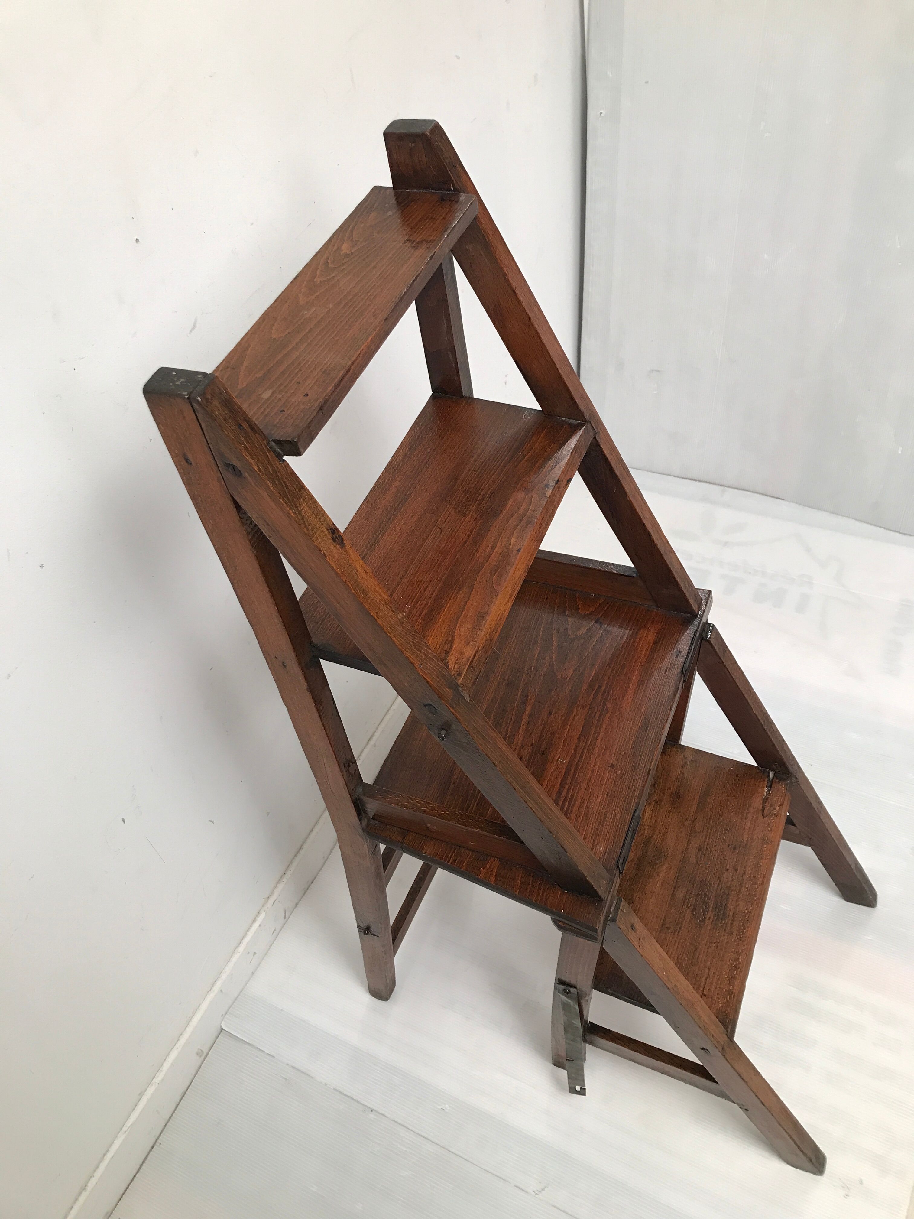 Vintage bookcase stepladder chair