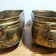 Pair of large antique planters with lion's paw feet.