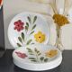 5 Vintage Italian ceramic plates Primula flowers