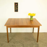 Extendable dining table by Lübke, walnut, beech, vintage from the 60s