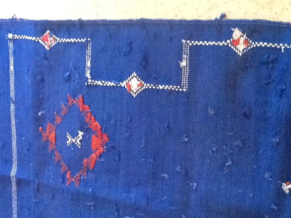 Carpet vintage in majorelle blue sabra 120 x 53 cm