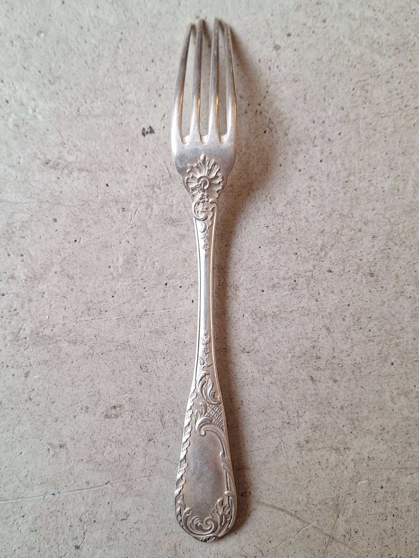 Solid silver Art Nouveau table fork