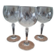 3 balloon wine glasses in Bohemian crystal
