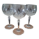 3 balloon wine glasses in Bohemian crystal