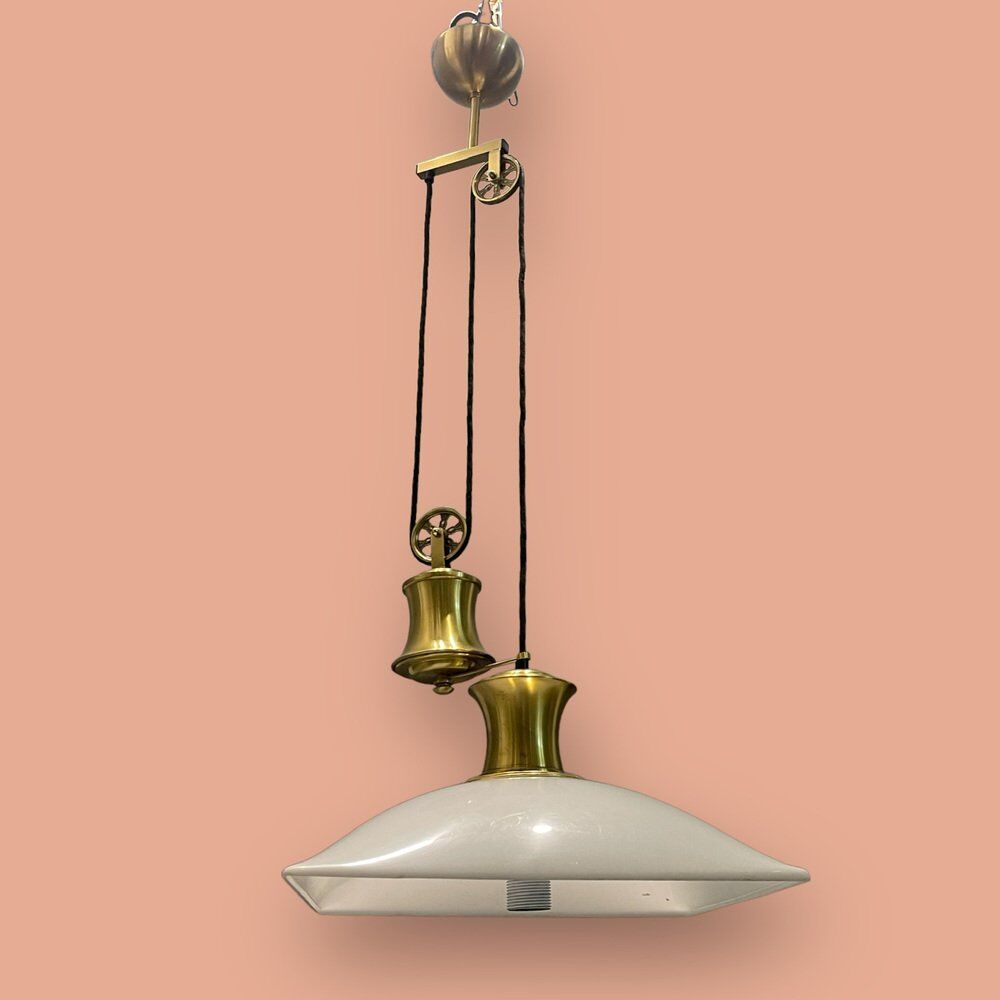 Italian brass light pendant, 1980s
