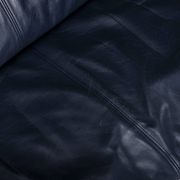 Danish teak and navy blue leather 3-seater sofa from Komfort, 1970s