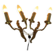 Pair of double wall lights in gilded bronze
