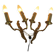 Pair of double wall lights in gilded bronze