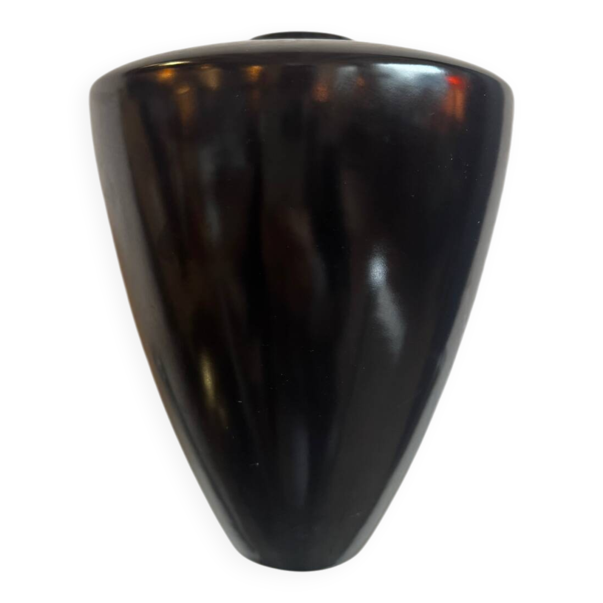 Modernist black ceramic vase from the 1950s.