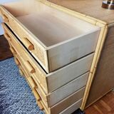 Rattan chest of drawers and woven wicker