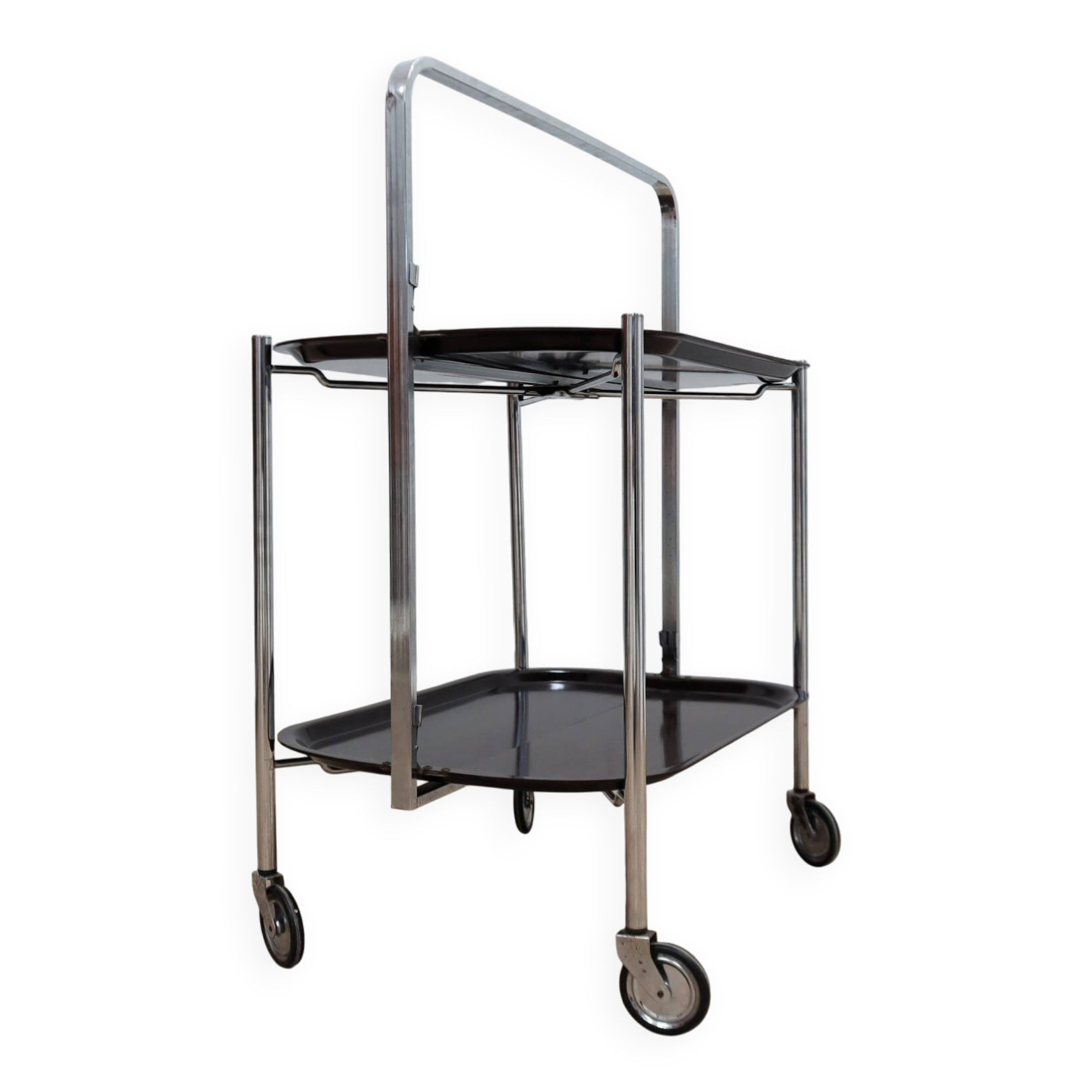 Vintage foldable serving trolley / bar cart design 1960s