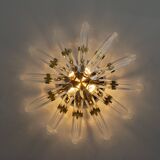 Stilkronen Mid-Century Modern Italian Crystal and Brass Wall Lamp, 1975