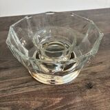 Crystal and silver-plated metal salad bowl and ramekin