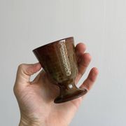 Set of 3 small enamelled ceramic mugs