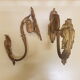 Pair of gilt bronze pegs