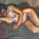 Tableau hsp "la songeuse" nue d'andré claudot (1892-1982) avec cadre