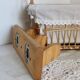 Vintage pine wall coat rack with 3 hooks