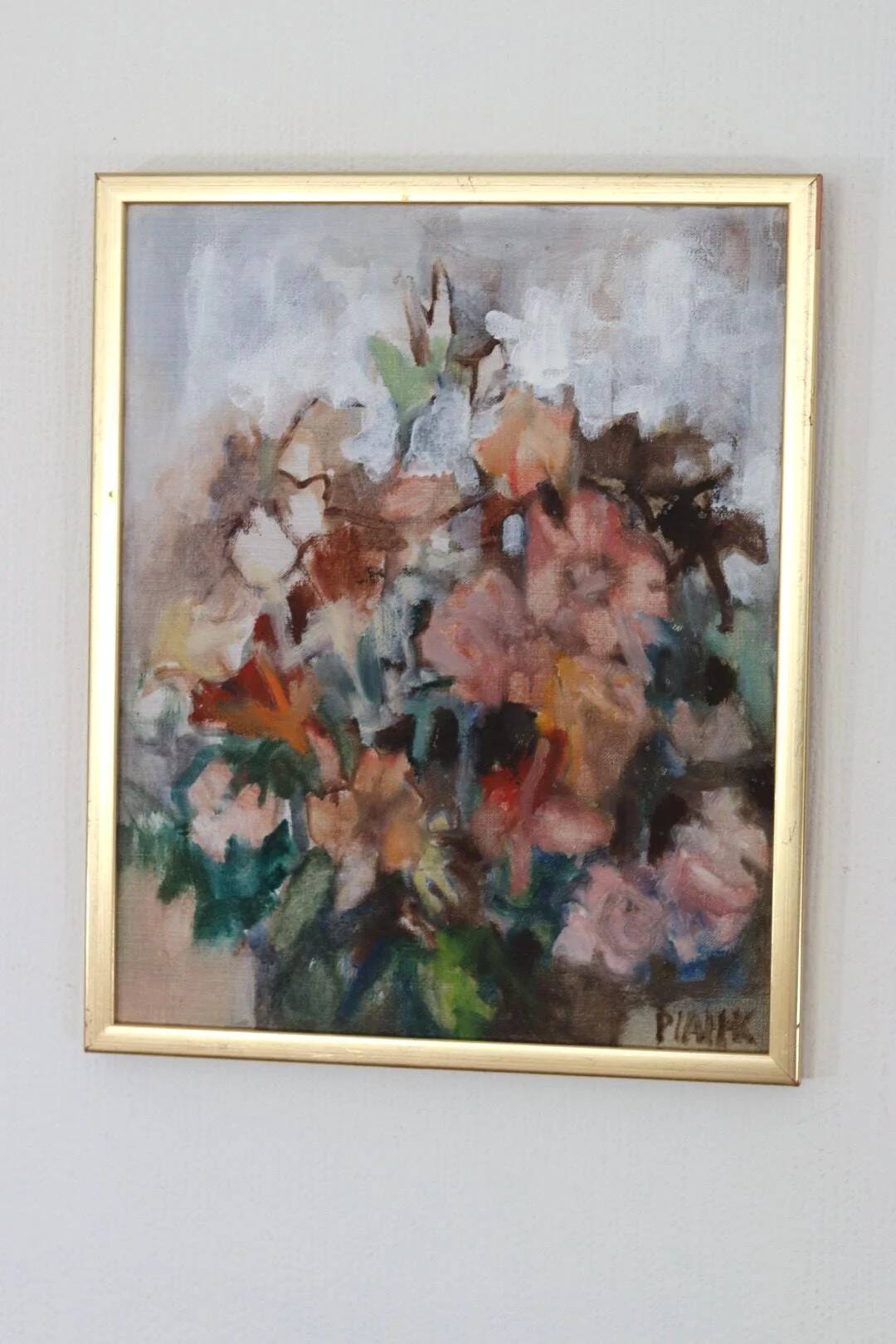 Original Swedish Oil on Canvas – “Bloom” by Pia H. Campbell – Signed