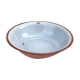 1940s basin, bowl glazed sheet metal gray with brown edging