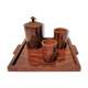 Plateau et pots en bois