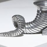 Pair of Horn Silver-Plated Candlesticks, 1960s