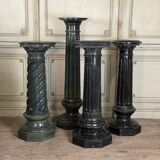 4 columns in green serpentine marble, around 1880