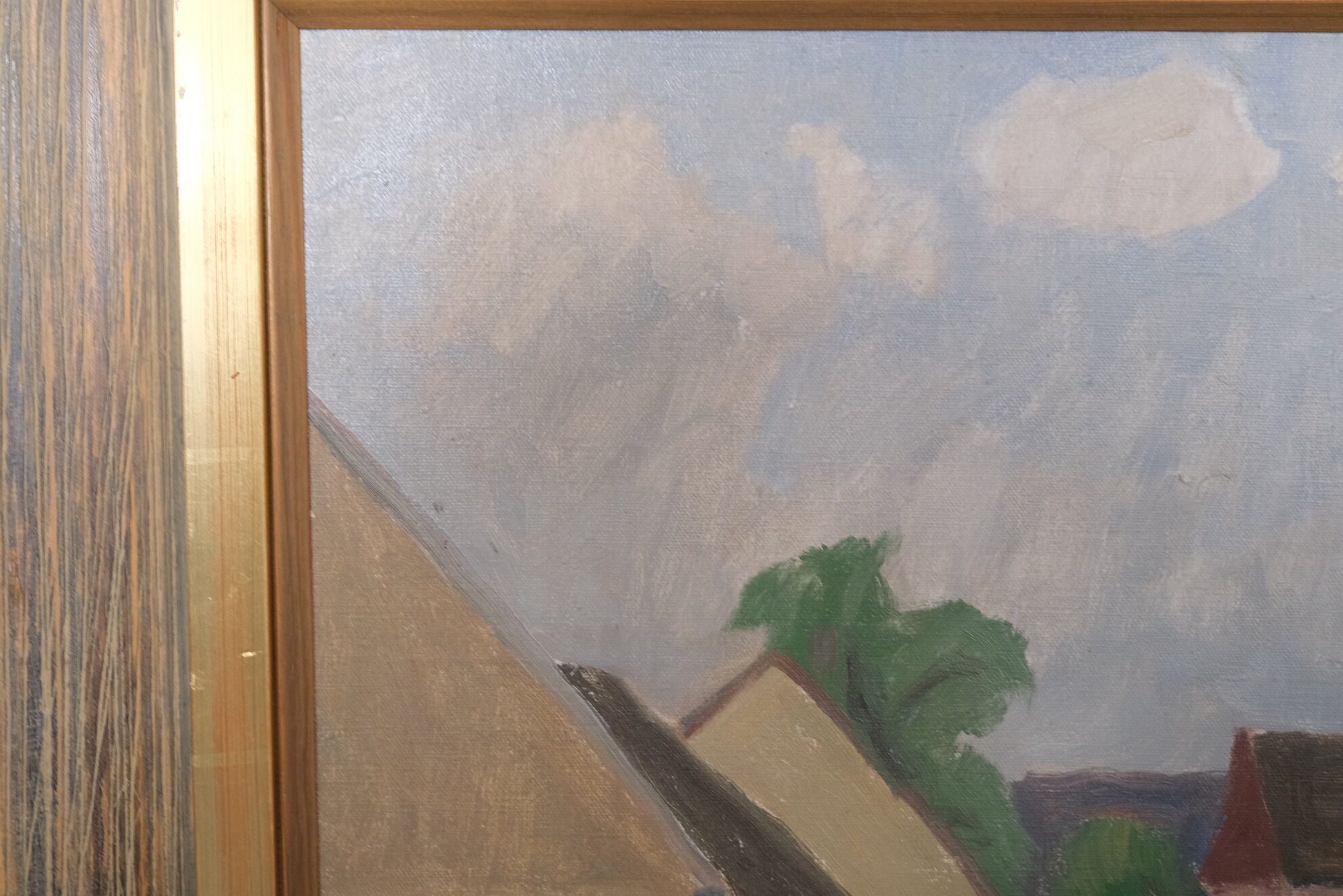 Modernist landscape painting by Hjalmar Lundström 1950's