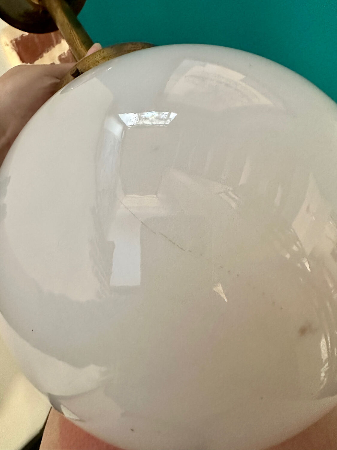 Vintage light fixture Opaline ceiling lamp