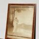 Old film photograph framed 1910 marquetry