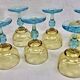 6 anciens verres à vin eau bicolores George Sand