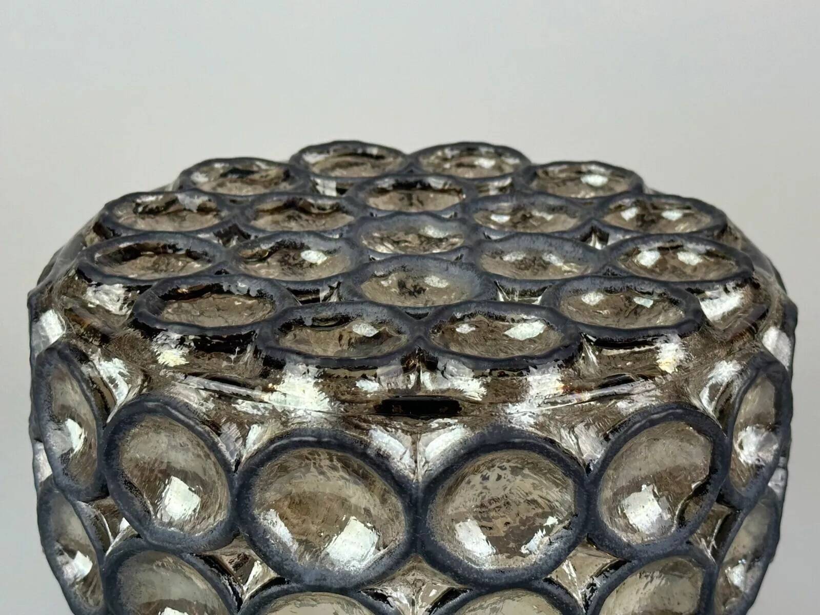 60s 70s ceiling lamp Glashütte Limburg Germany Plafoniere glass & metal