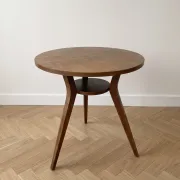 Tripod side table Art Deco in marquetry oak
