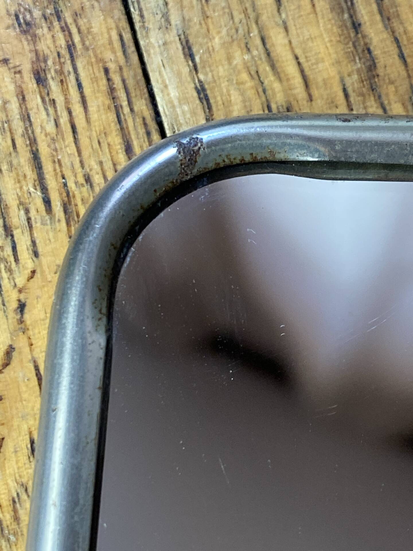 Metal hanging barber mirror