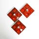 Three beautiful original 1970s Space Age red ceramic wall lamps