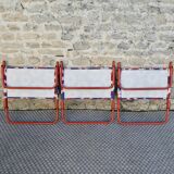 3 retro folding chairs, camping, beach, around 1970