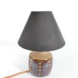 Scandinavian Modern Blue Glazed Stoneware Table Lamp, Søholm Stentøj, 1960s