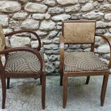 Paire de fauteuils bridge art deco