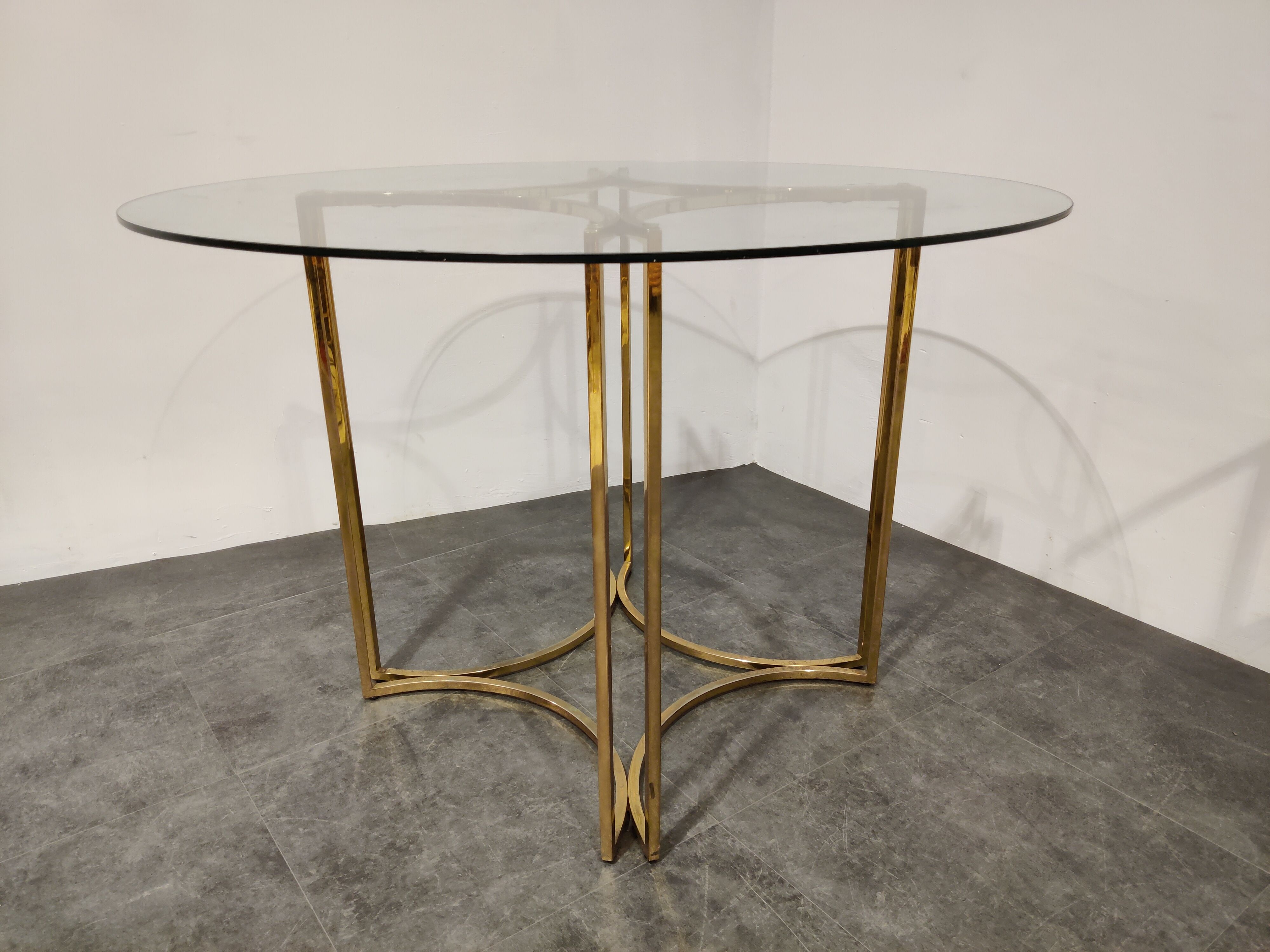 Vintage brass dining room set by Belgochrom, 1970s