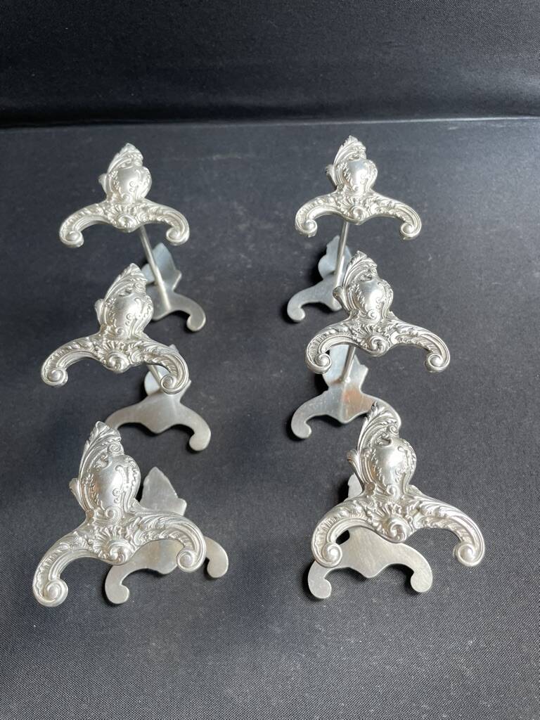 6 Large knife rests – Cailar Bayard – Silver-plated metal