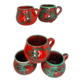 Vintage Italy handmade glazed ceramic cups