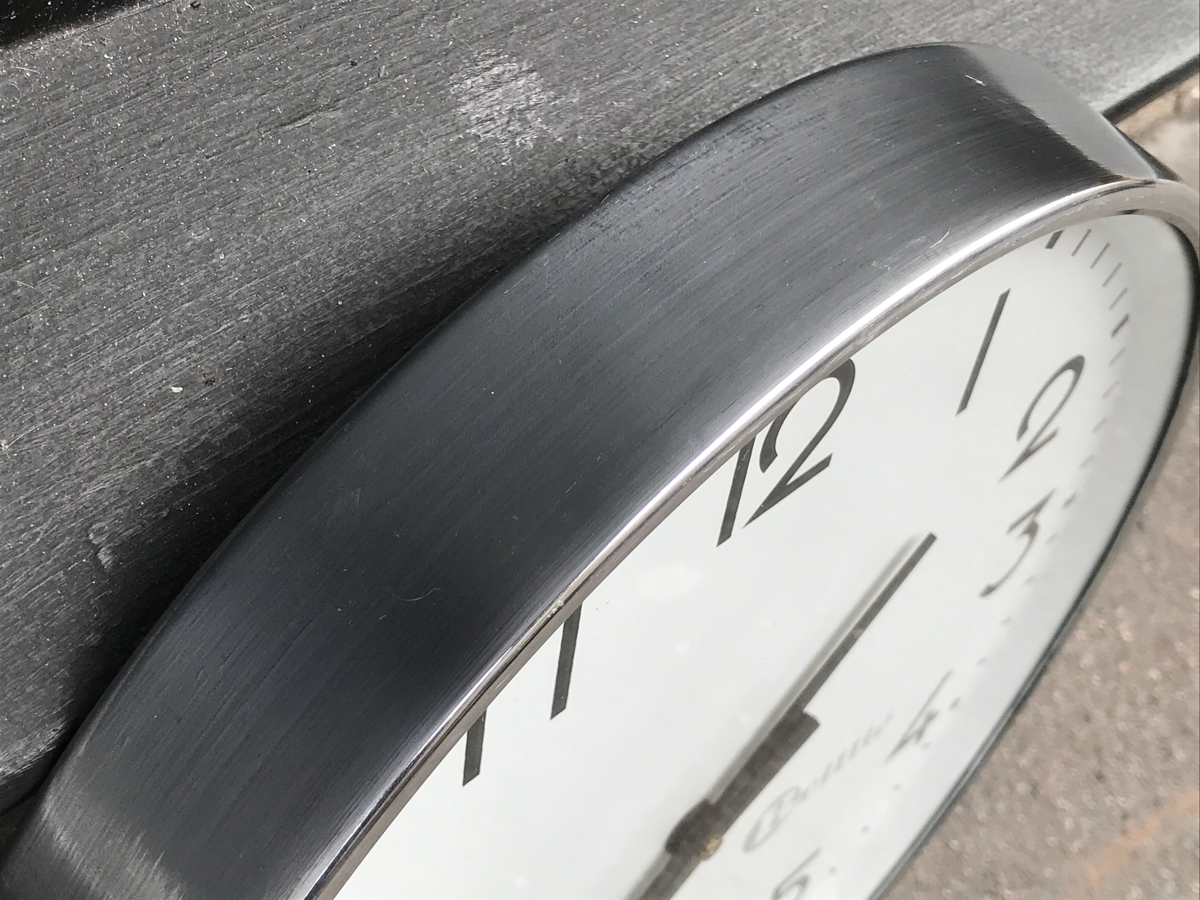 Industrial clock 30 cm functional brillie alu polished station pendulum 1960
