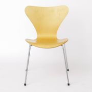 Arne Jacobsen Chair 3107 (Series 7), Beechwood Shell, Chrome Legs, Danish