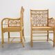 Set of 4 vintage oriental rattan chairs