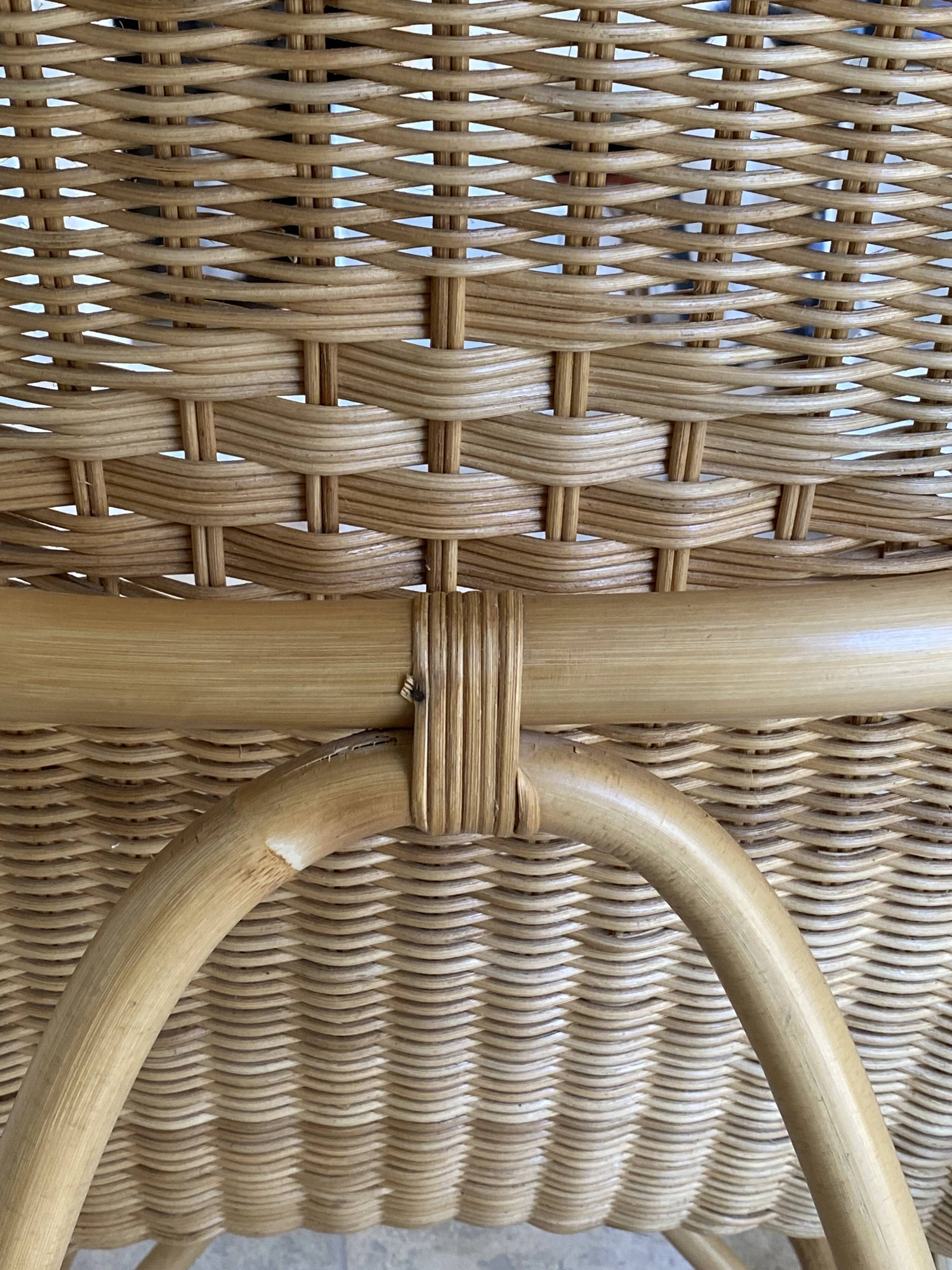 Natural rattan rocking chair.