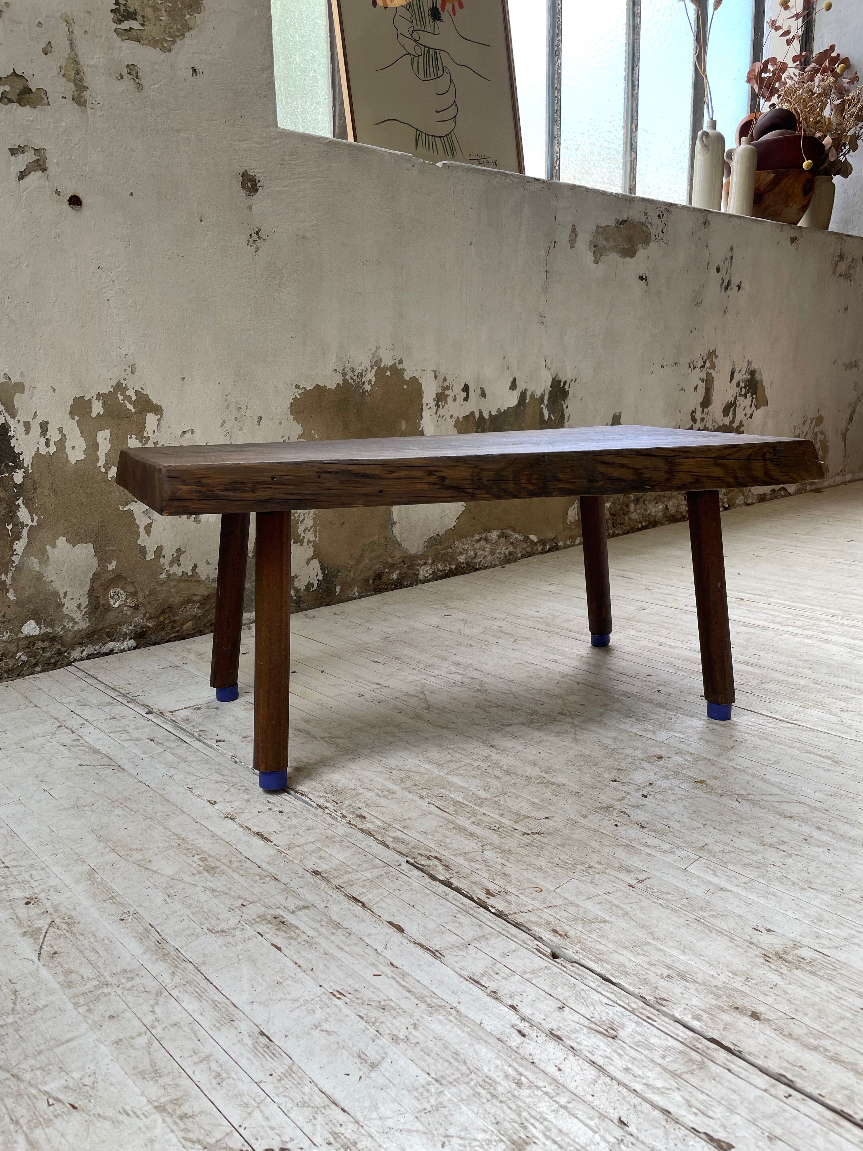 Brutalist oak coffee table