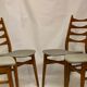 Set of 4 Scandinavian chairs year 50-60 restored anti-stain fabric gray cloud.